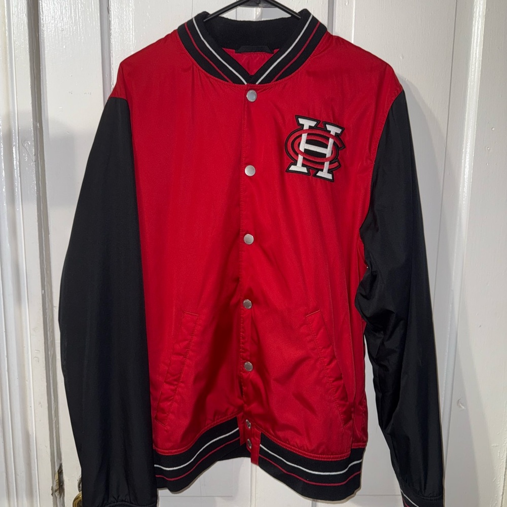 Hollister Red and Black Varsity Jacket